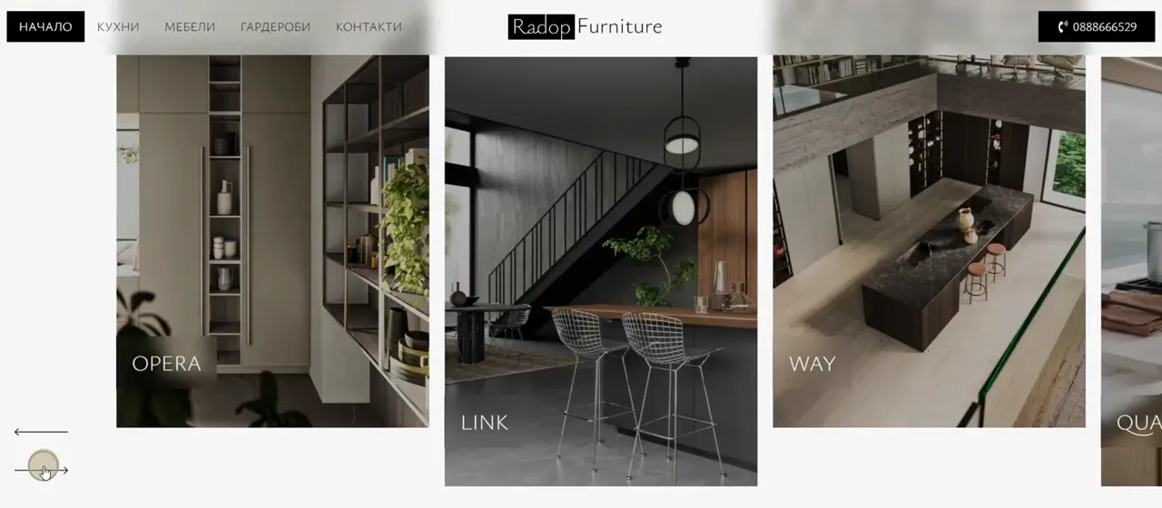 Radop Furniture premium projects — gallery of the Opera, Link and Way kitchens